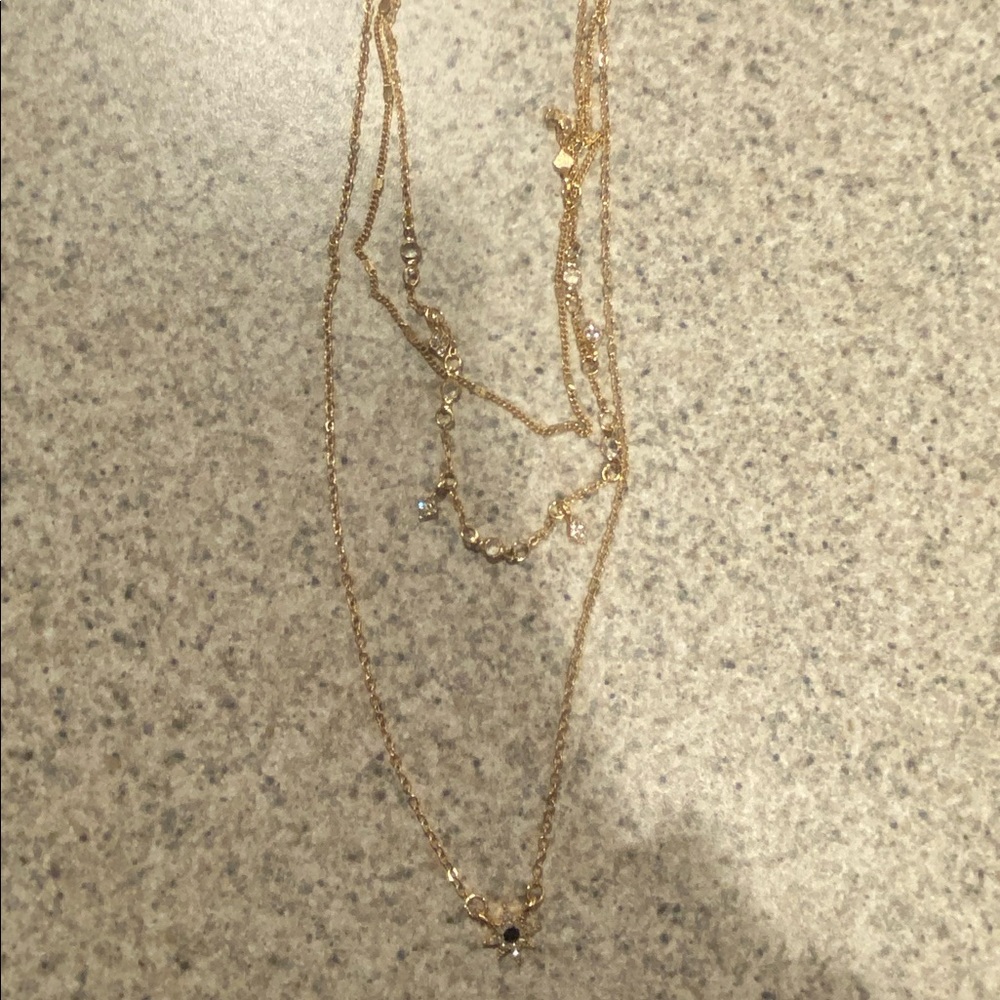 3 layer gold necklace
